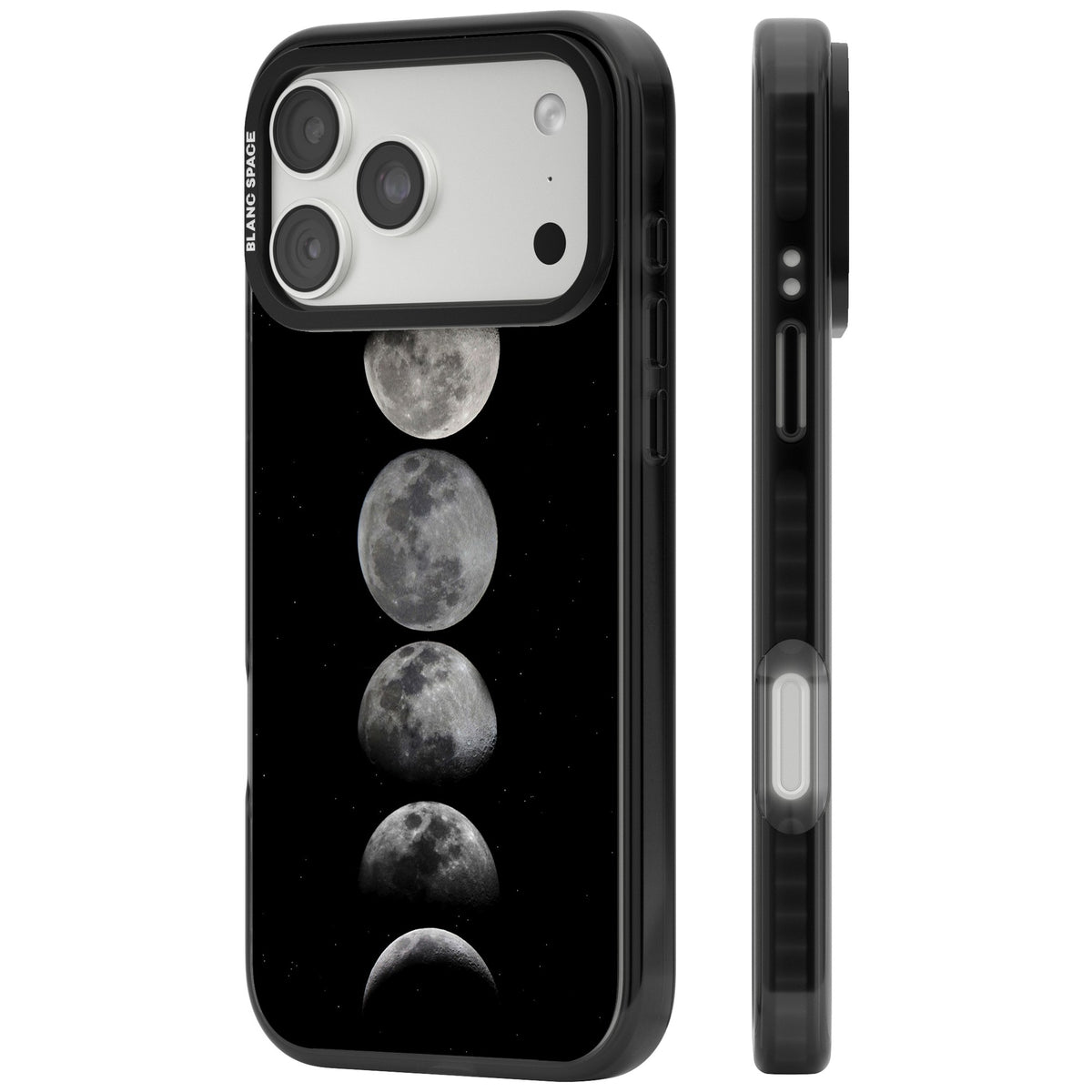 Phases Of The Moon iPhone 18 Pro Max Impact Black Phone Case side