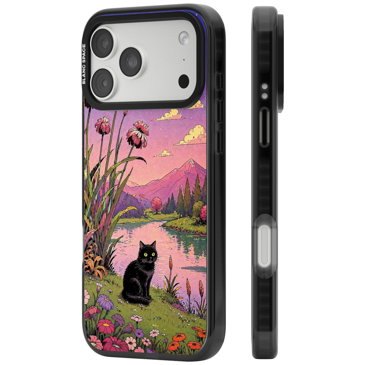 Mystic Whiskers iPhone 18 Pro Max Impact Black Phone Case side