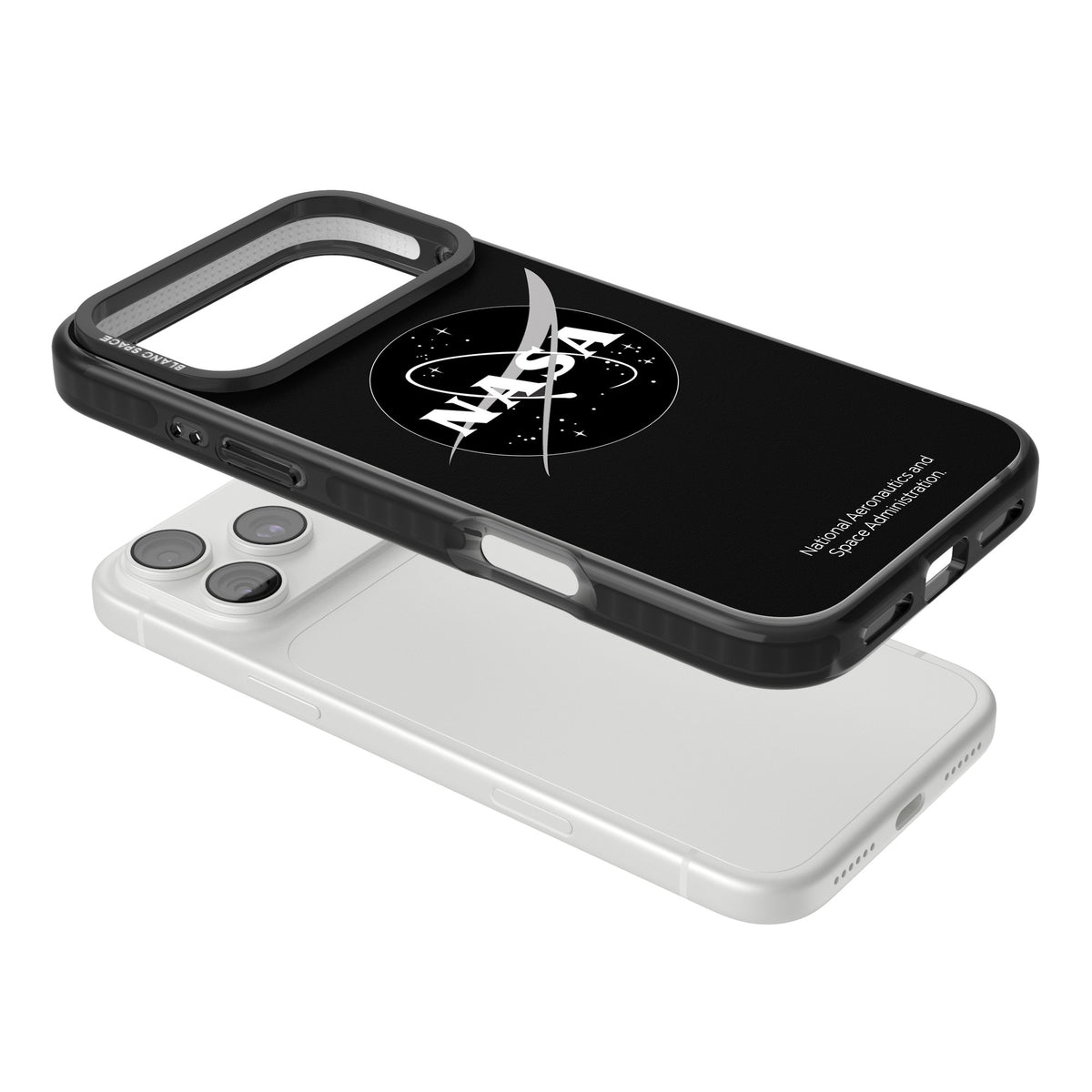 Dark Nasa Meatball iPhone 18 Pro Max Impact Black Phone Case angled