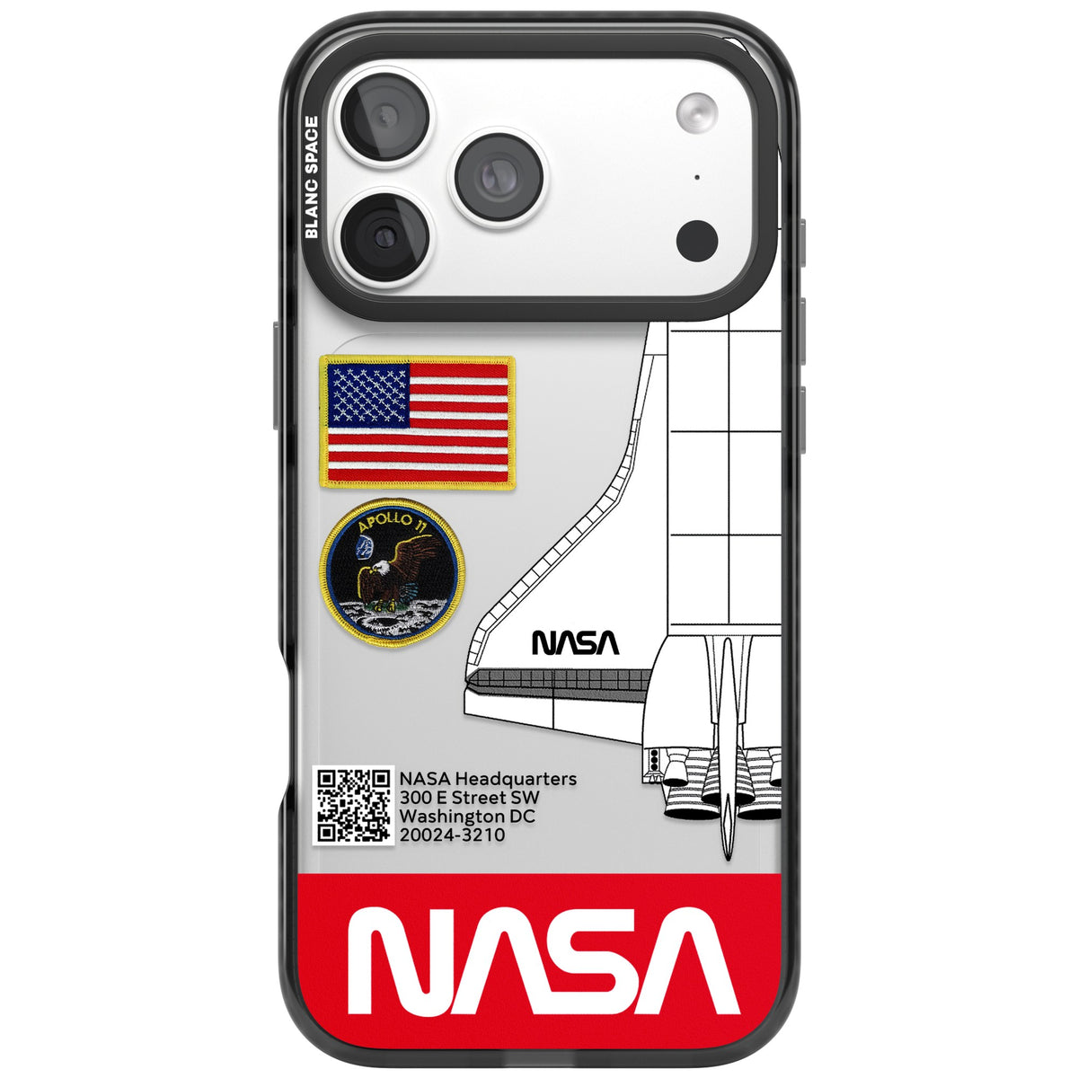 Nasa Apollo 11 iPhone 18 Pro Max Impact Black Phone Case front
