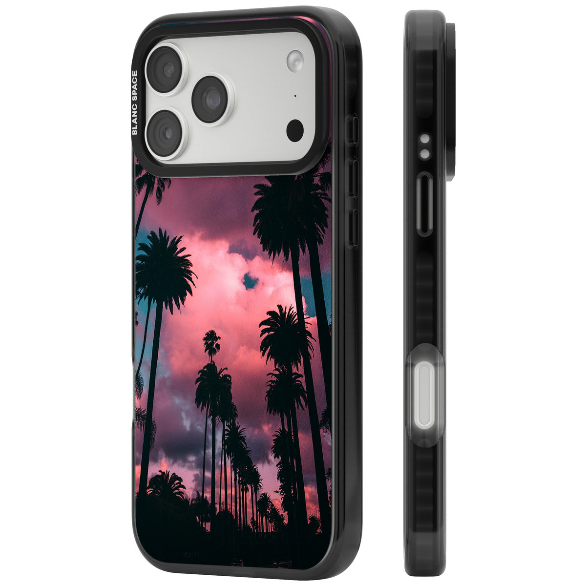 Sunset Palms iPhone 18 Pro Max Impact Black Phone Case side
