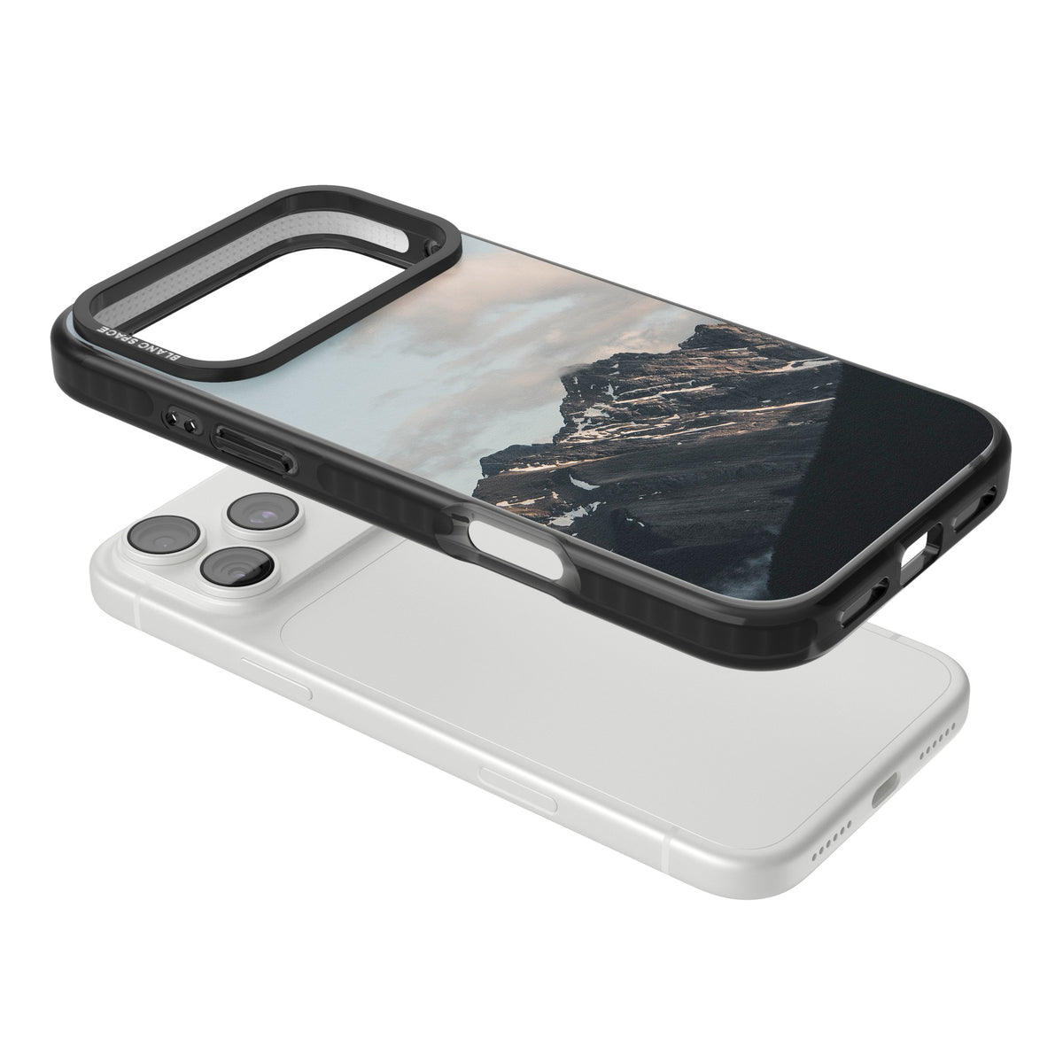 Twilight Mountain iPhone 18 Pro Max Impact Black Phone Case angled