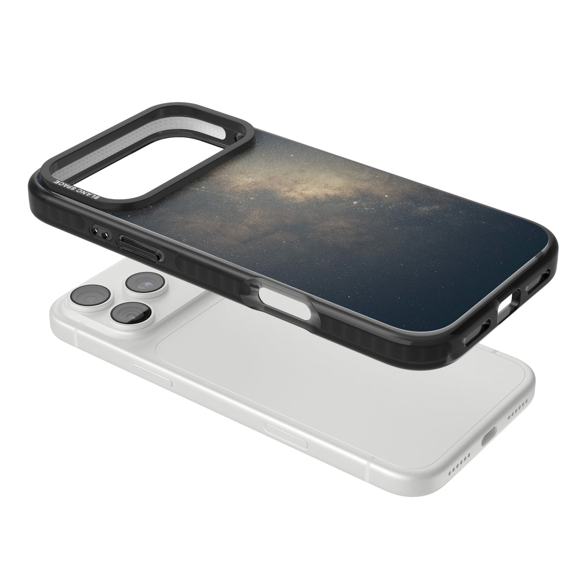 Cosmic Night Sky iPhone 18 Pro Max Impact Black Phone Case angled