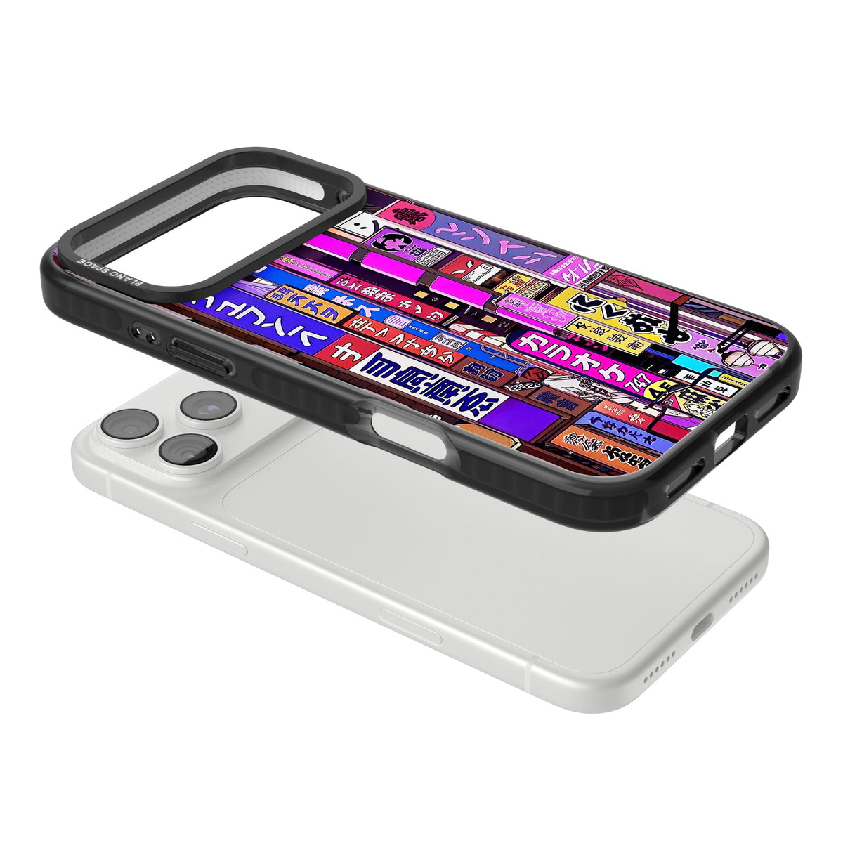 NEON NIGHT iPhone 18 Pro Max Impact Black Phone Case angled