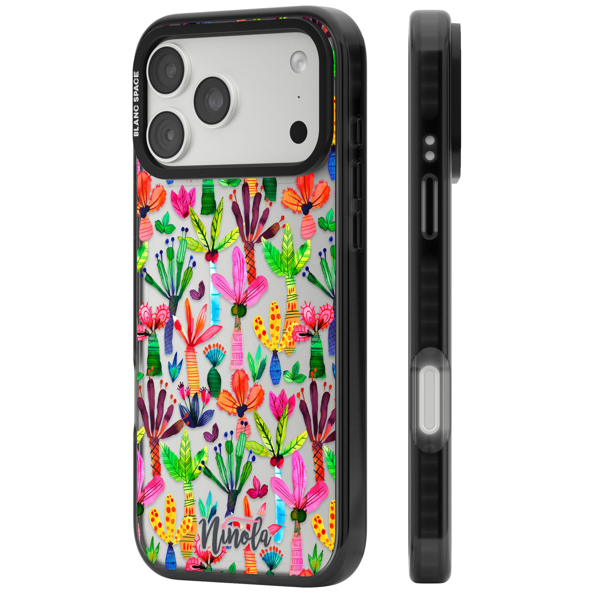 Tropical Botanical iPhone 18 Pro Max Impact Black Phone Case side