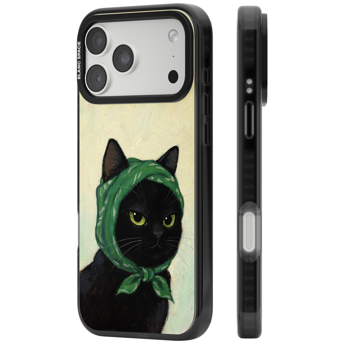 Unamused Kitty iPhone 18 Pro Max Impact Black Phone Case side