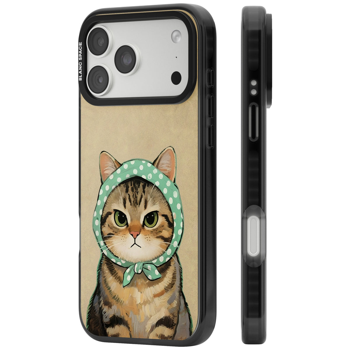 Cat Losing Patience iPhone 18 Pro Max Impact Black Phone Case side