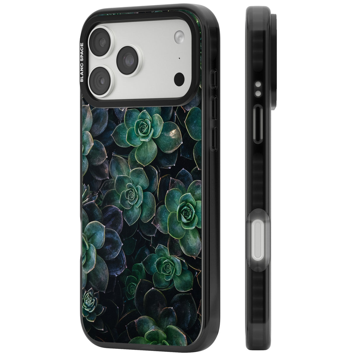 Succulent Bloom Botanical iPhone 18 Pro Max Impact Black Phone Case side