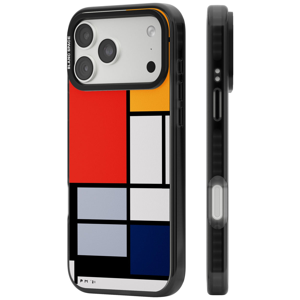 Piet Mondrian's Composition iPhone 18 Pro Max Impact Black Phone Case side