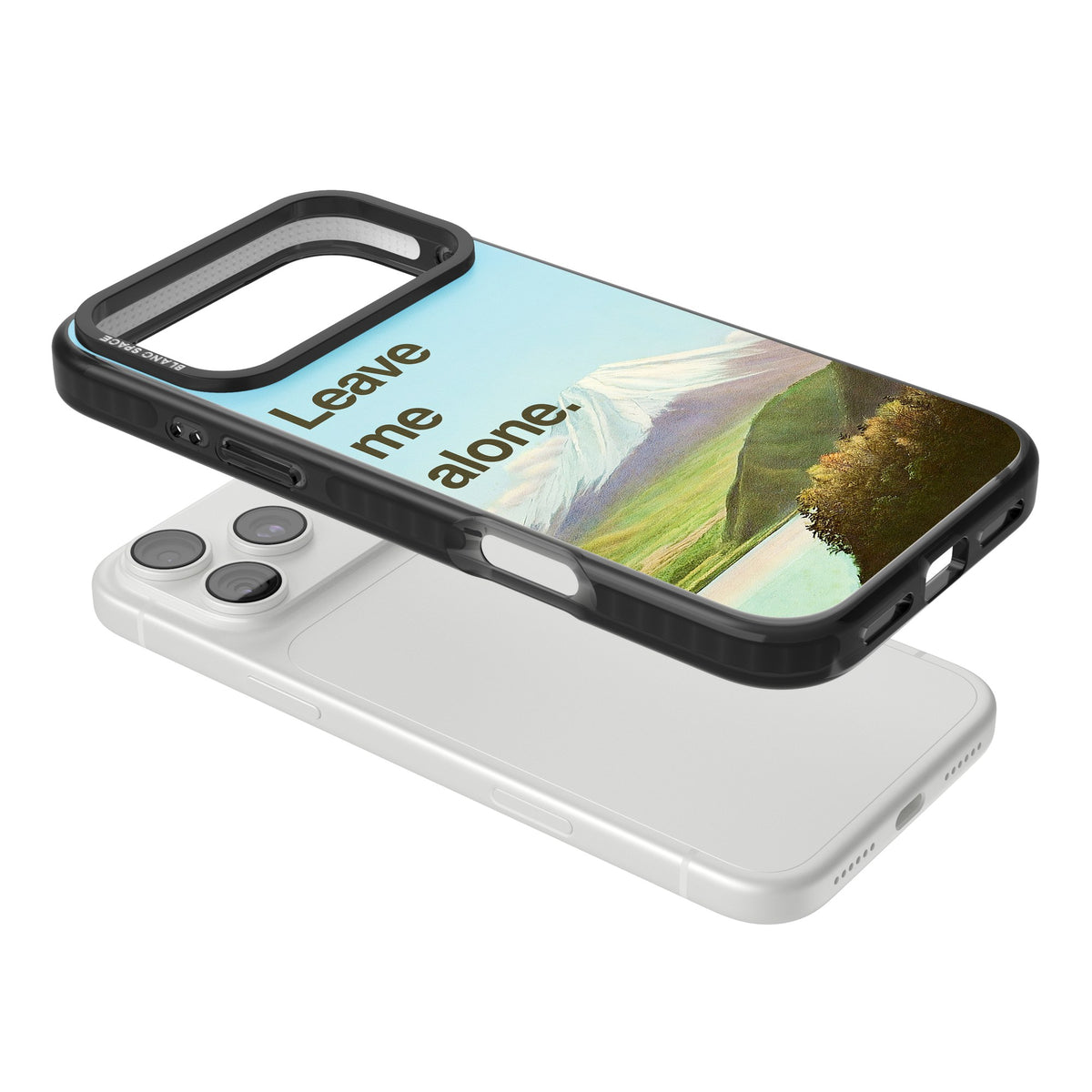 Leave Me Alone iPhone 18 Pro Max Impact Black Phone Case angled