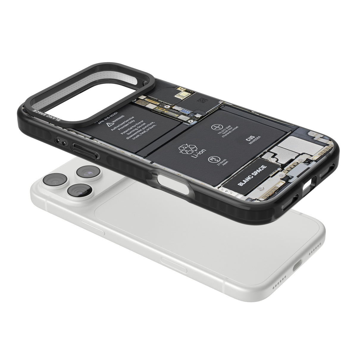 Circuit Board iPhone 18 Pro Max Impact Black Phone Case angled