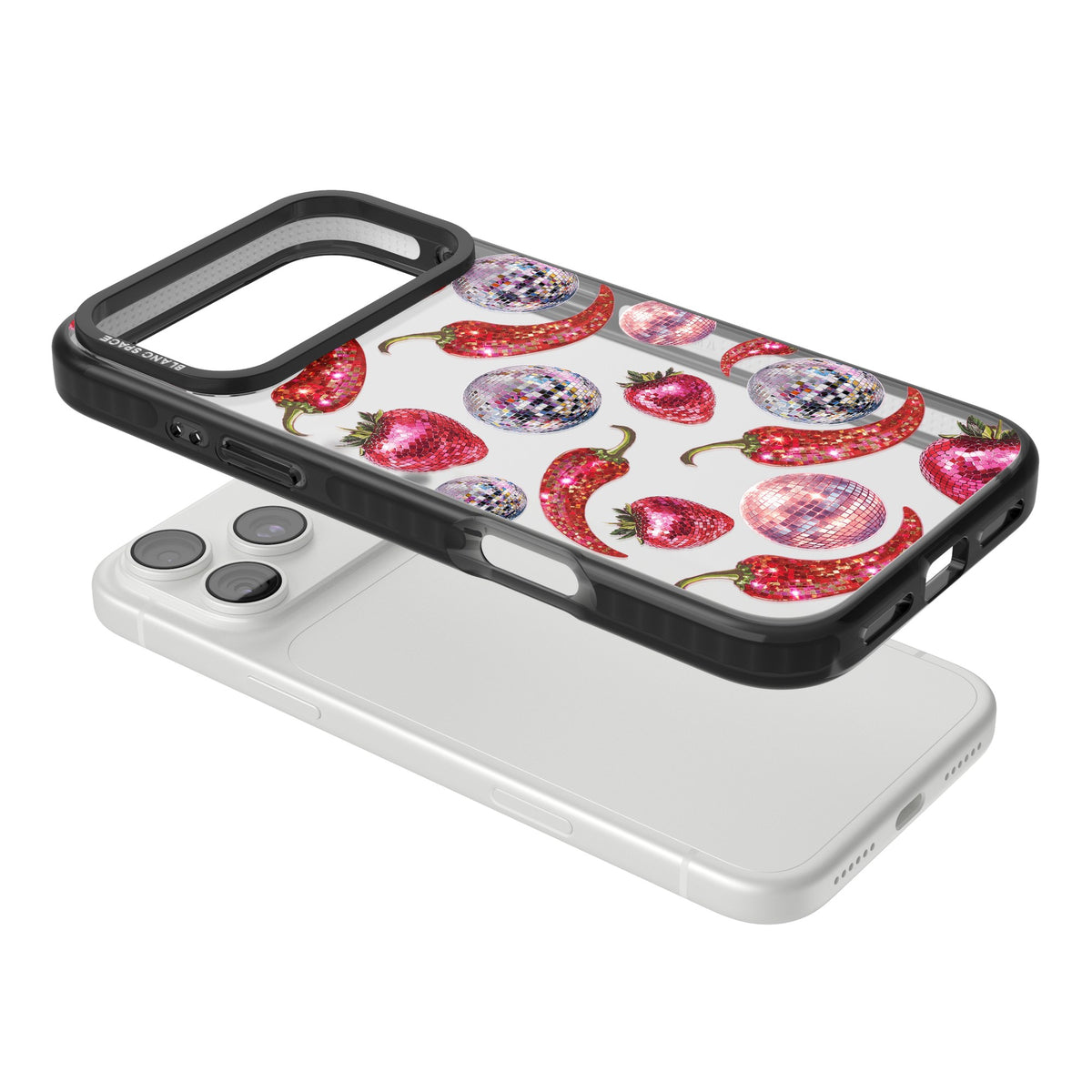Spicy Disco iPhone 18 Pro Max Impact Black Phone Case angled