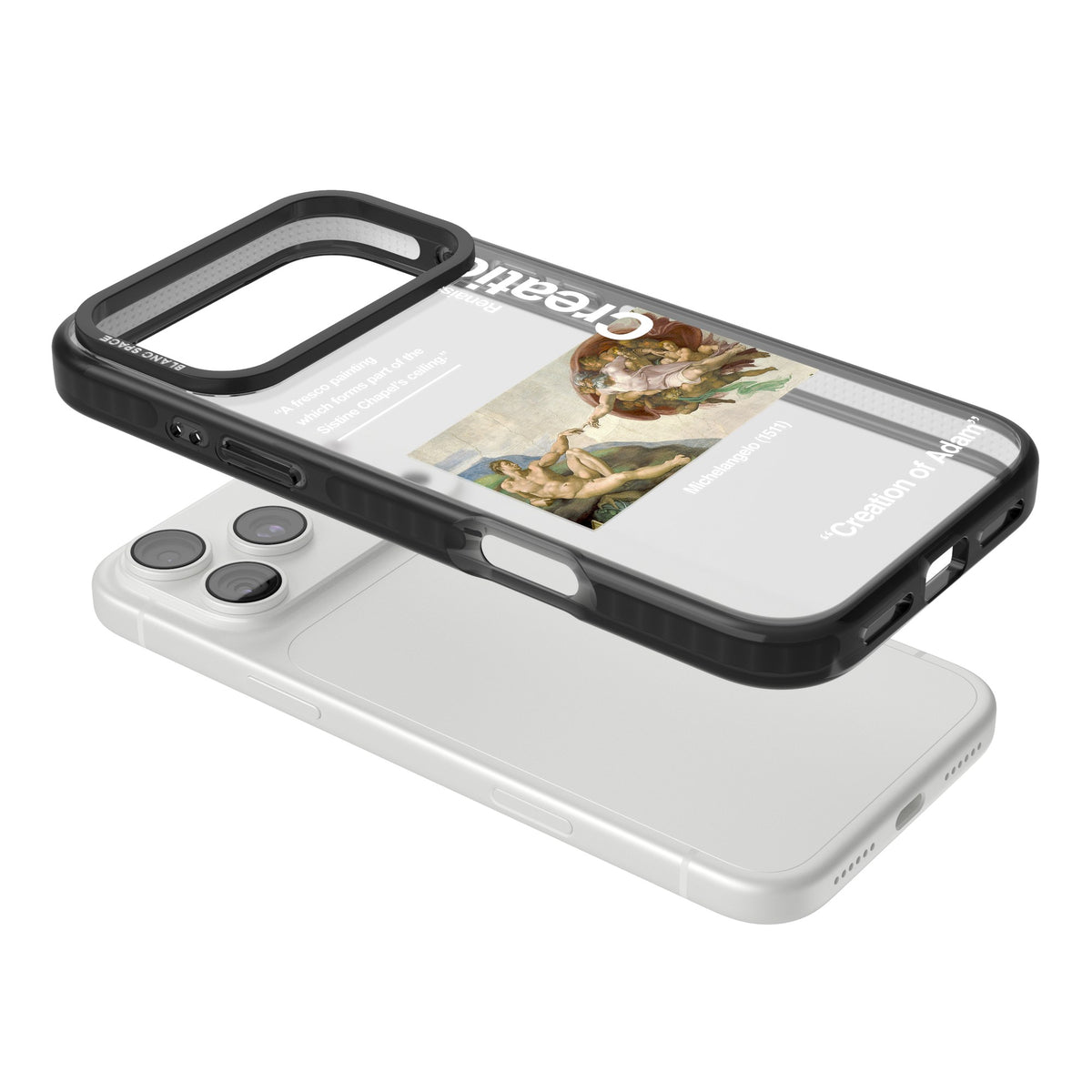 Creation Of Adam Michelangelo iPhone 18 Pro Max Impact Black Phone Case angled
