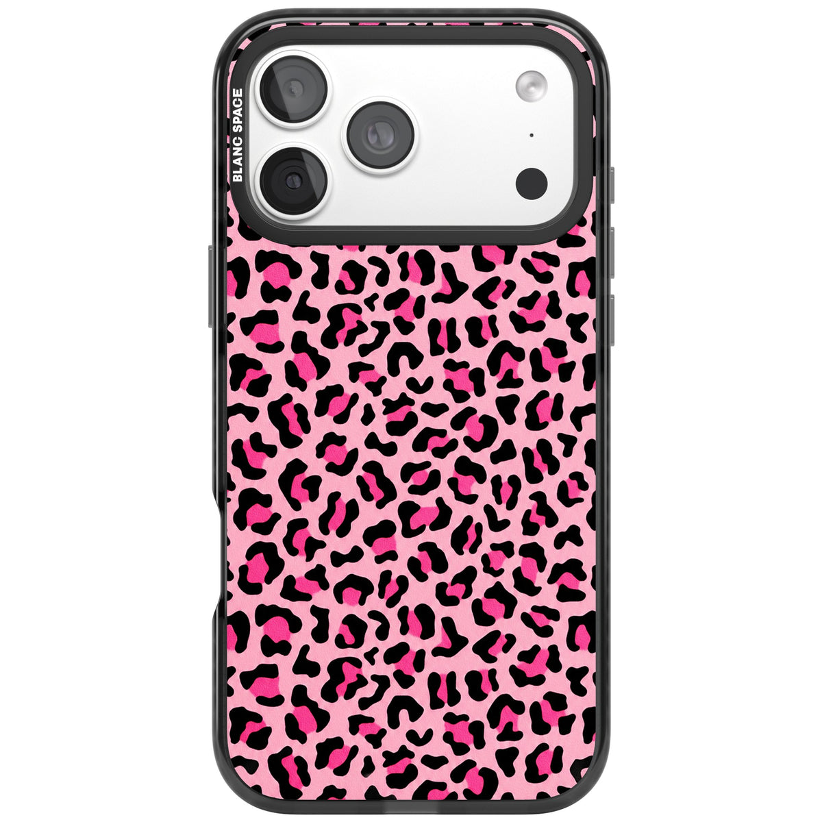 Pink Leopard iPhone 18 Pro Max Impact Black Phone Case front