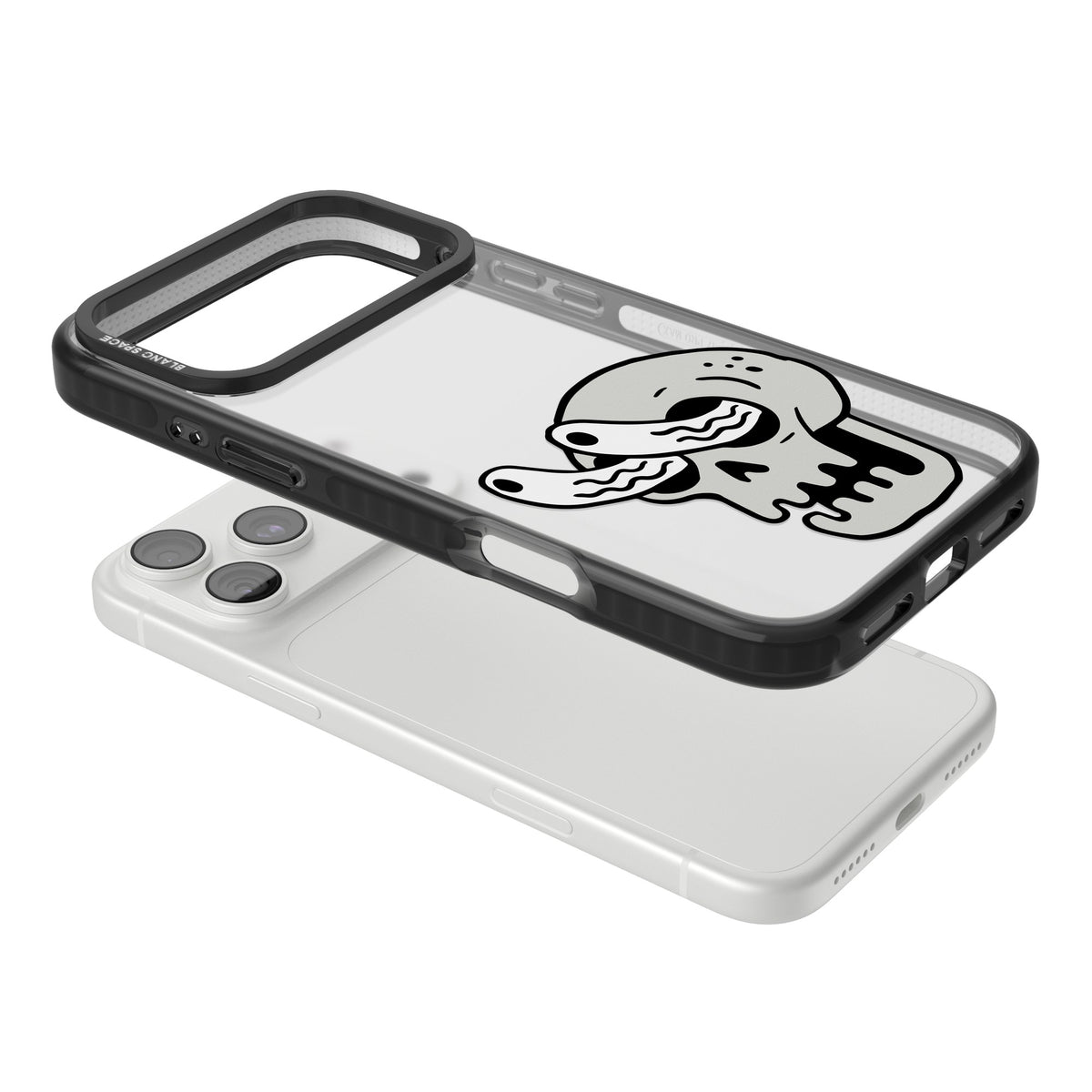 Skull Eyes iPhone 18 Pro Max Impact Black Phone Case angled