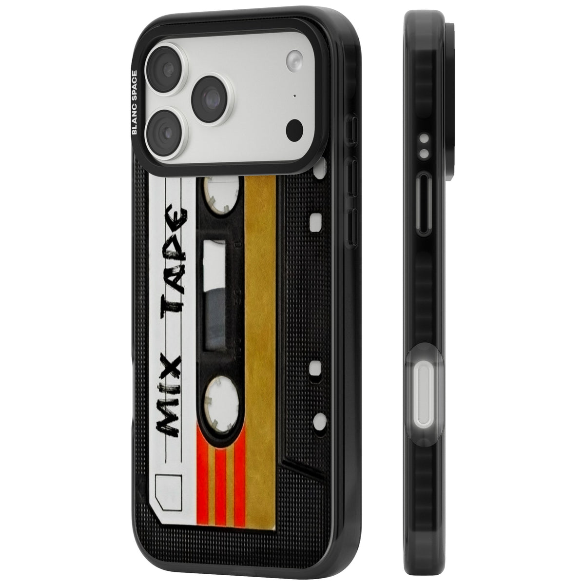 Retro Mix Tape iPhone 18 Pro Max Impact Black Phone Case side