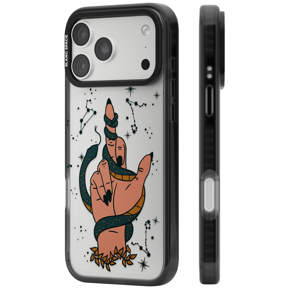 Snakes, Stars And Cynicism iPhone 18 Pro Max Impact Black Phone Case side