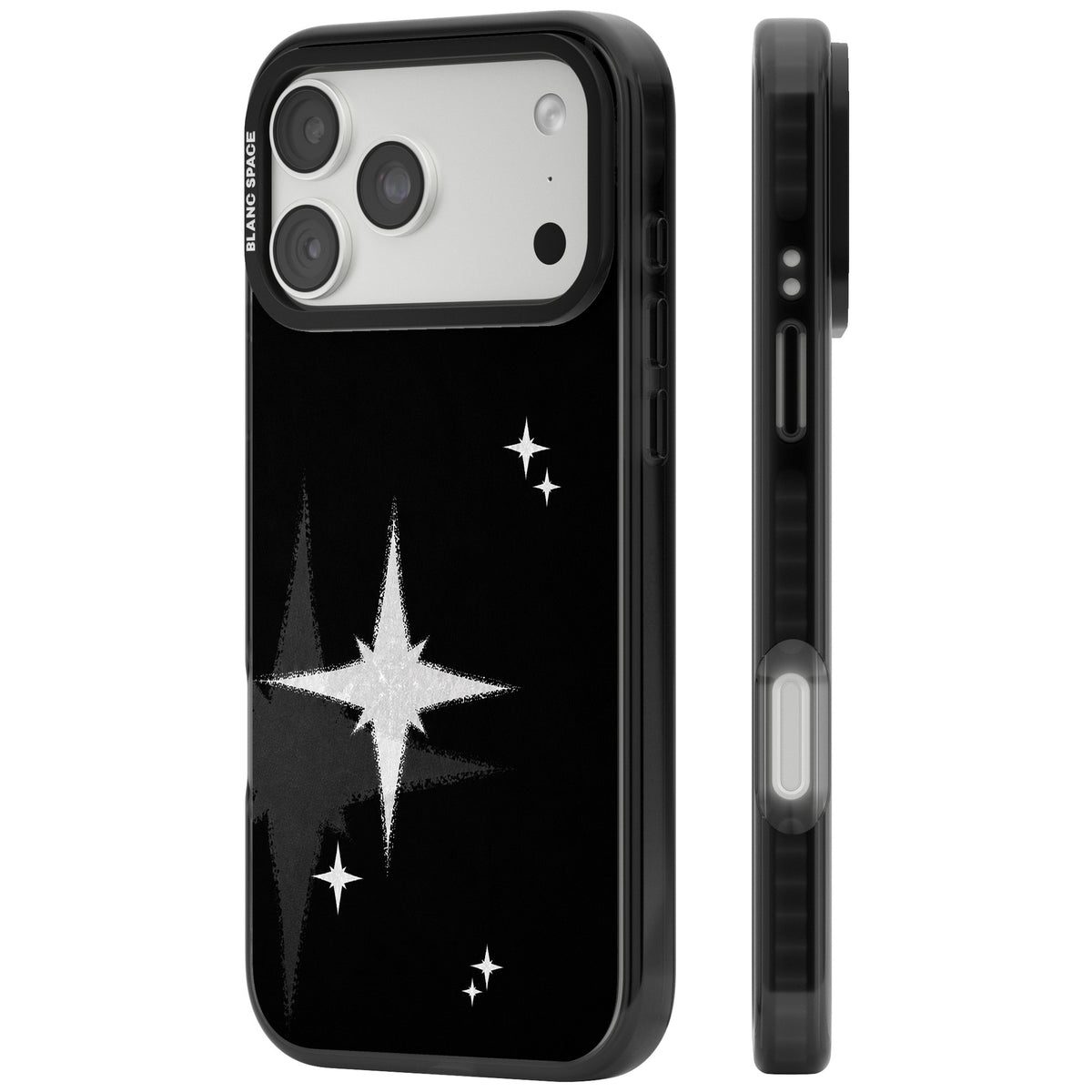 Black Sparkle iPhone 18 Pro Max Impact Black Phone Case side