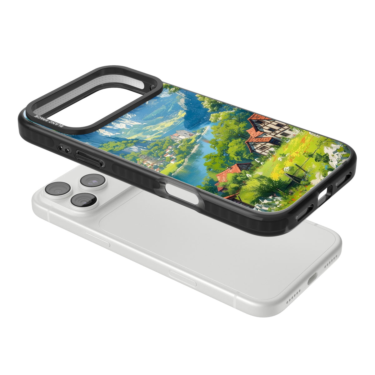 Village In The Valley iPhone 18 Pro Max Impact Black Phone Case angled