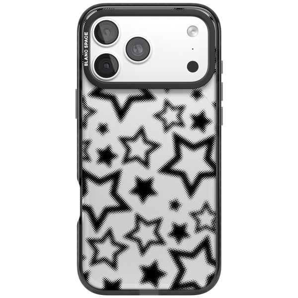 Black Halftone Stars (Clear)