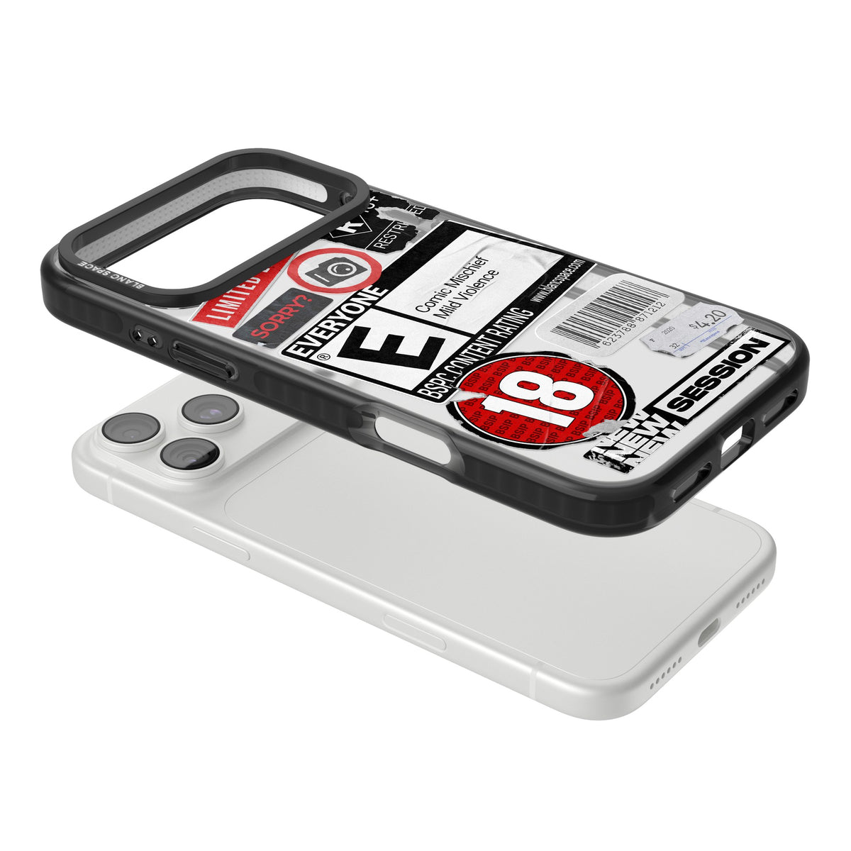 Parental Advisory iPhone 18 Pro Max Impact Black Phone Case angled