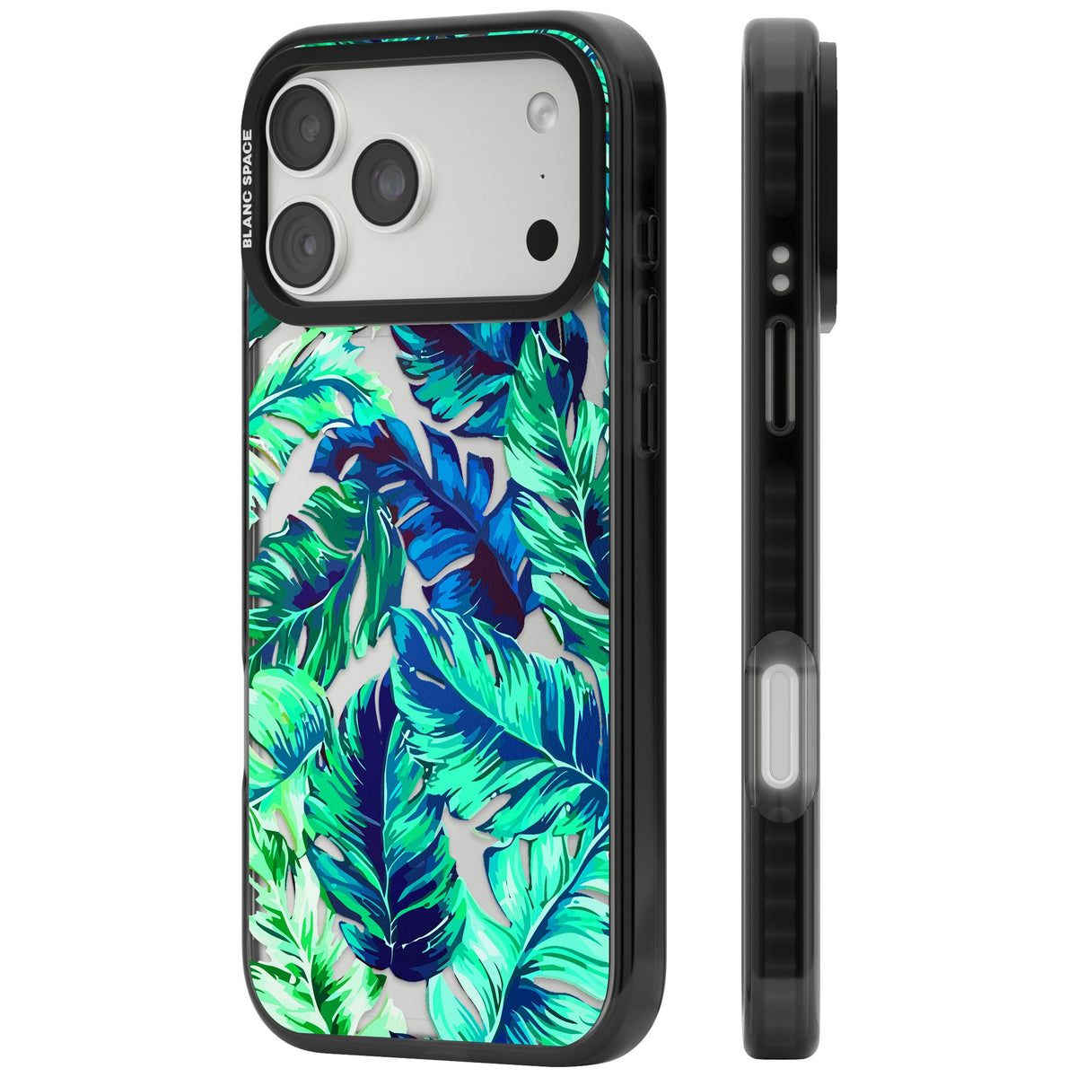 Aqua Tropic iPhone 18 Pro Max Impact Black Phone Case side