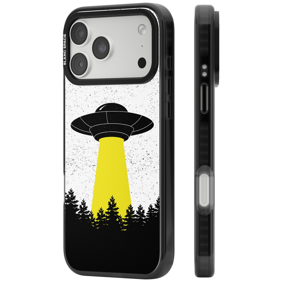 Alien Abduction iPhone 18 Pro Max Impact Black Phone Case side