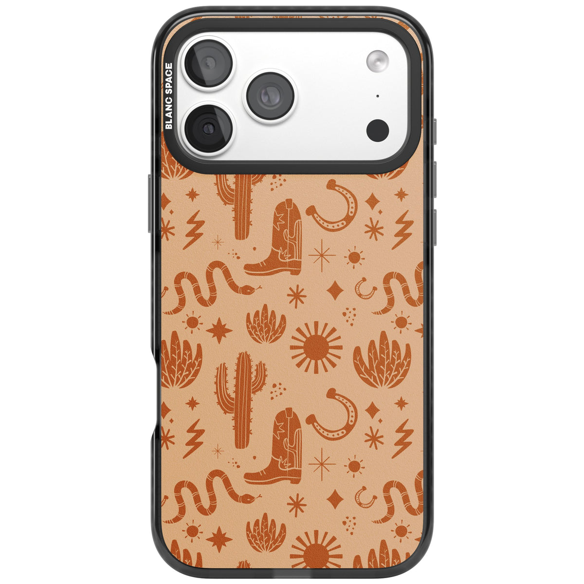 Wild West Pattern iPhone 18 Pro Max Impact Black Phone Case front