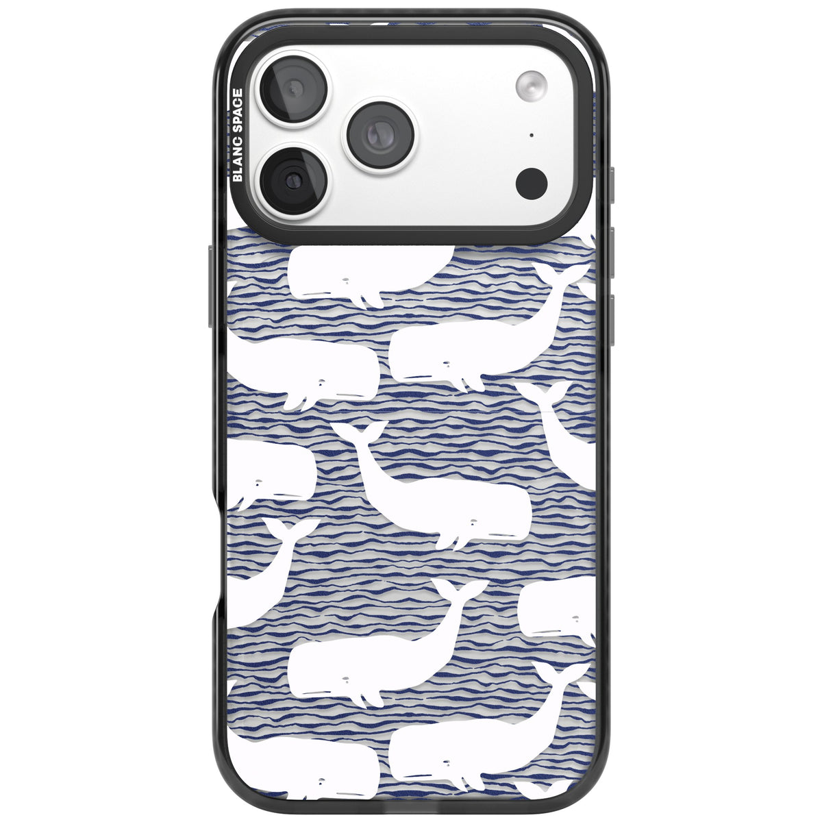 Whale Wave iPhone 18 Pro Max Impact Black Phone Case front