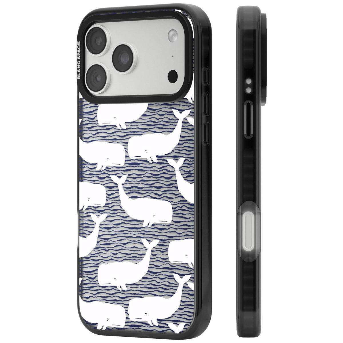 Whale Wave iPhone 18 Pro Max Impact Black Phone Case side