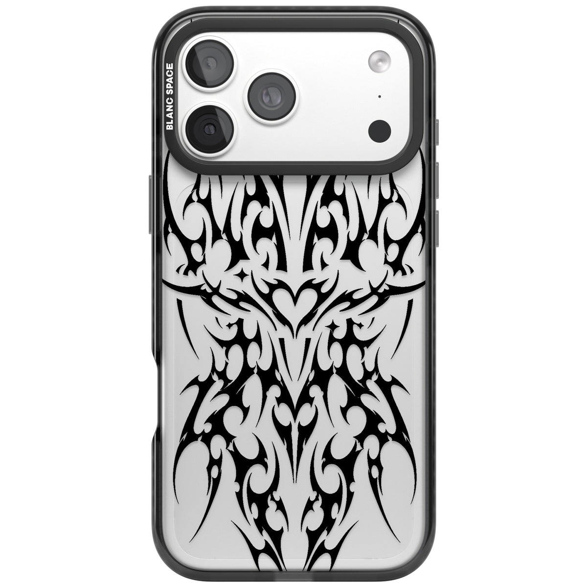 Neo Tribal Heart iPhone 18 Pro Max Impact Black Phone Case front