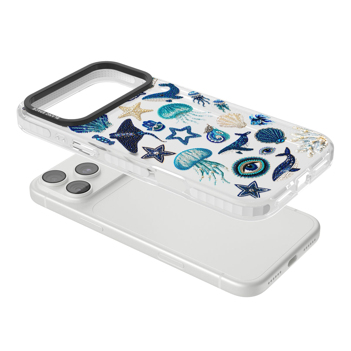 Beaded Coastal iPhone 18 Pro Max Impact Clear Phone Case angled