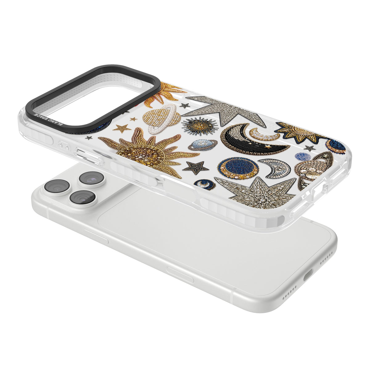 Beaded Cosmos iPhone 18 Pro Max Impact Clear Phone Case angled