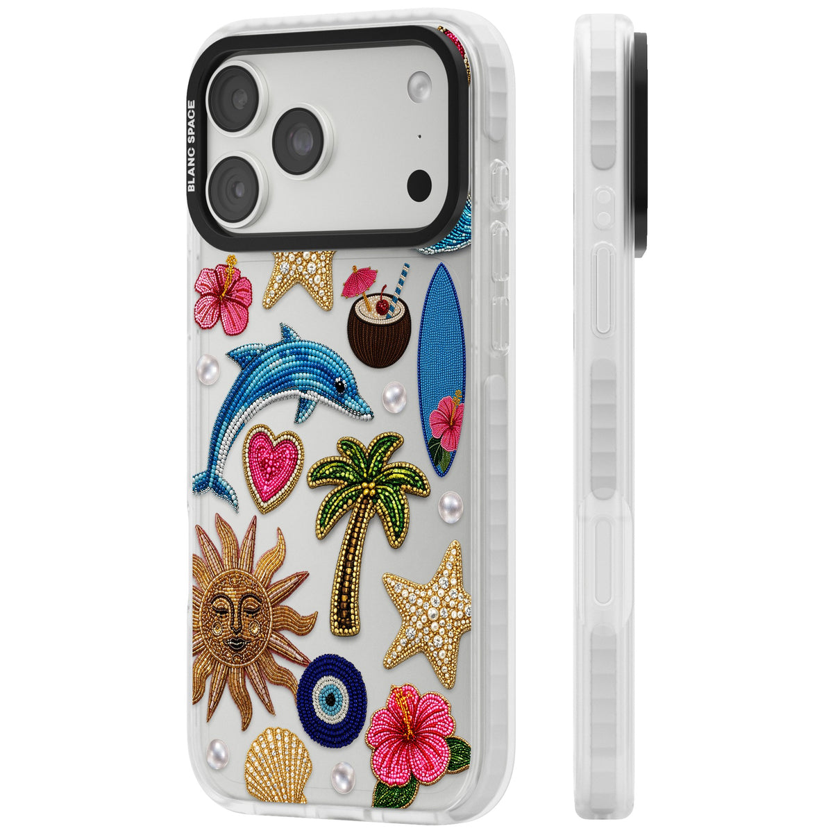 Beaded Beach iPhone 18 Pro Max Impact Clear Phone Case side