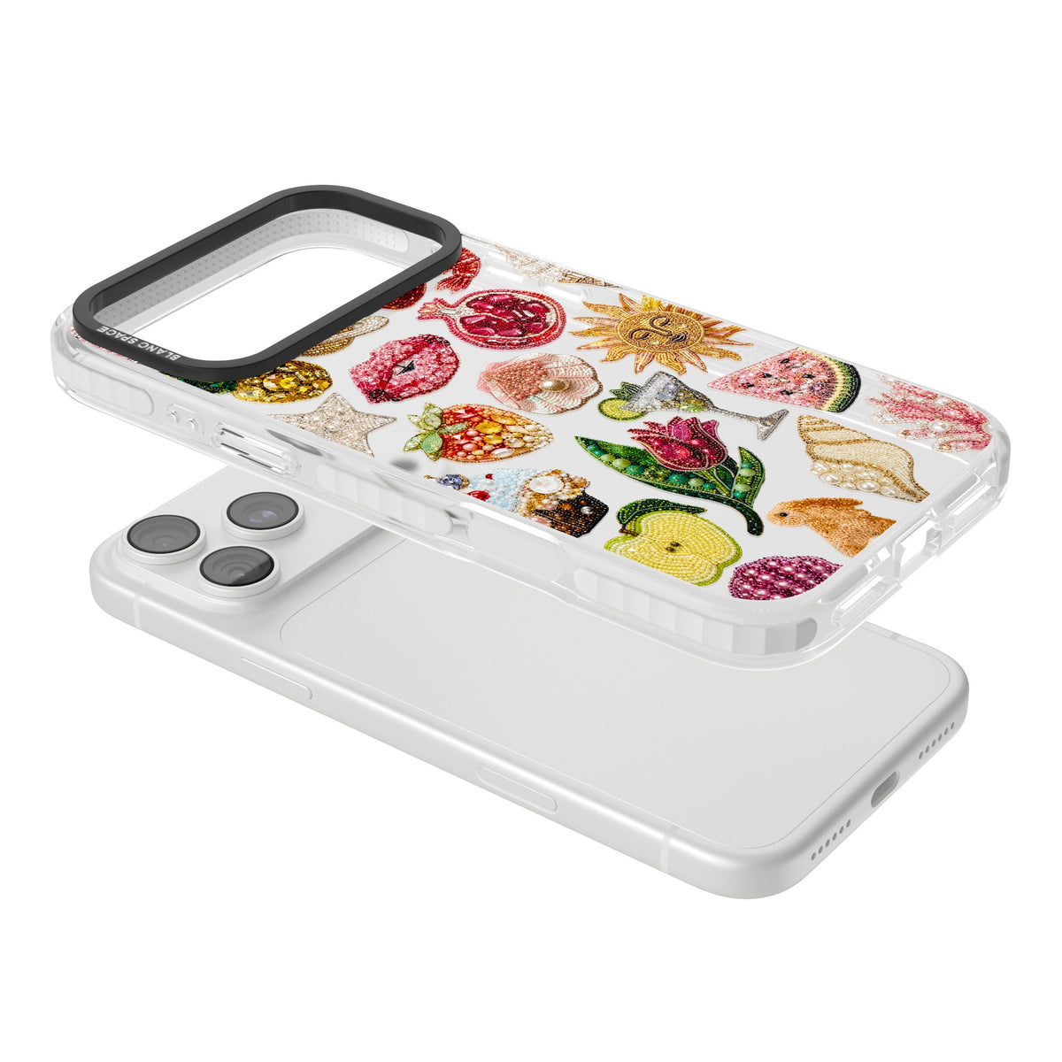 Beaded Riviera iPhone 18 Pro Max Impact Clear Phone Case angled