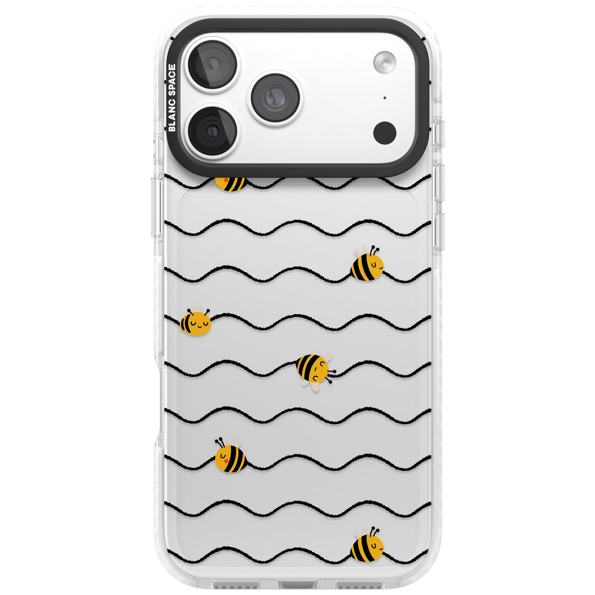 Bee Wave Pattern iPhone 18 Pro Max Impact Clear Phone Case front