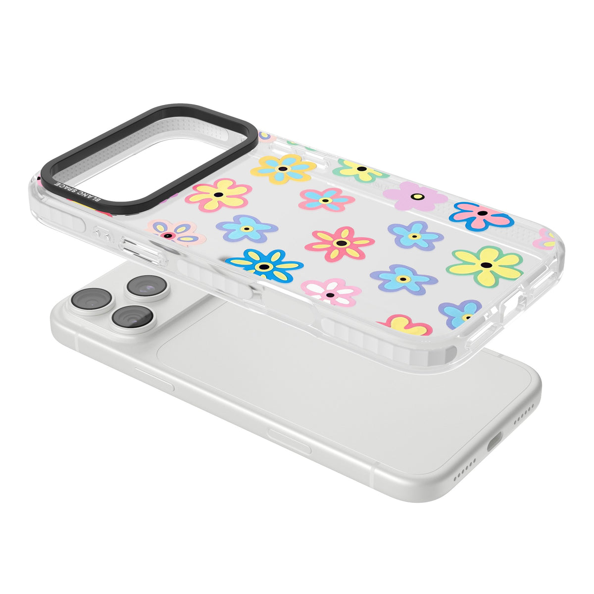 Bloom Pop iPhone 18 Pro Max Impact Clear Phone Case angled