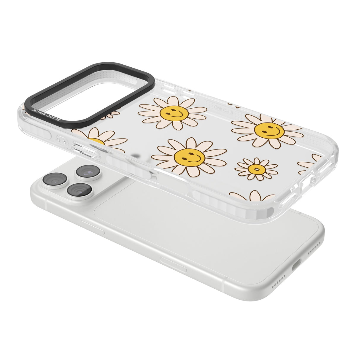 Daisy Faces iPhone 18 Pro Max Impact Clear Phone Case angled