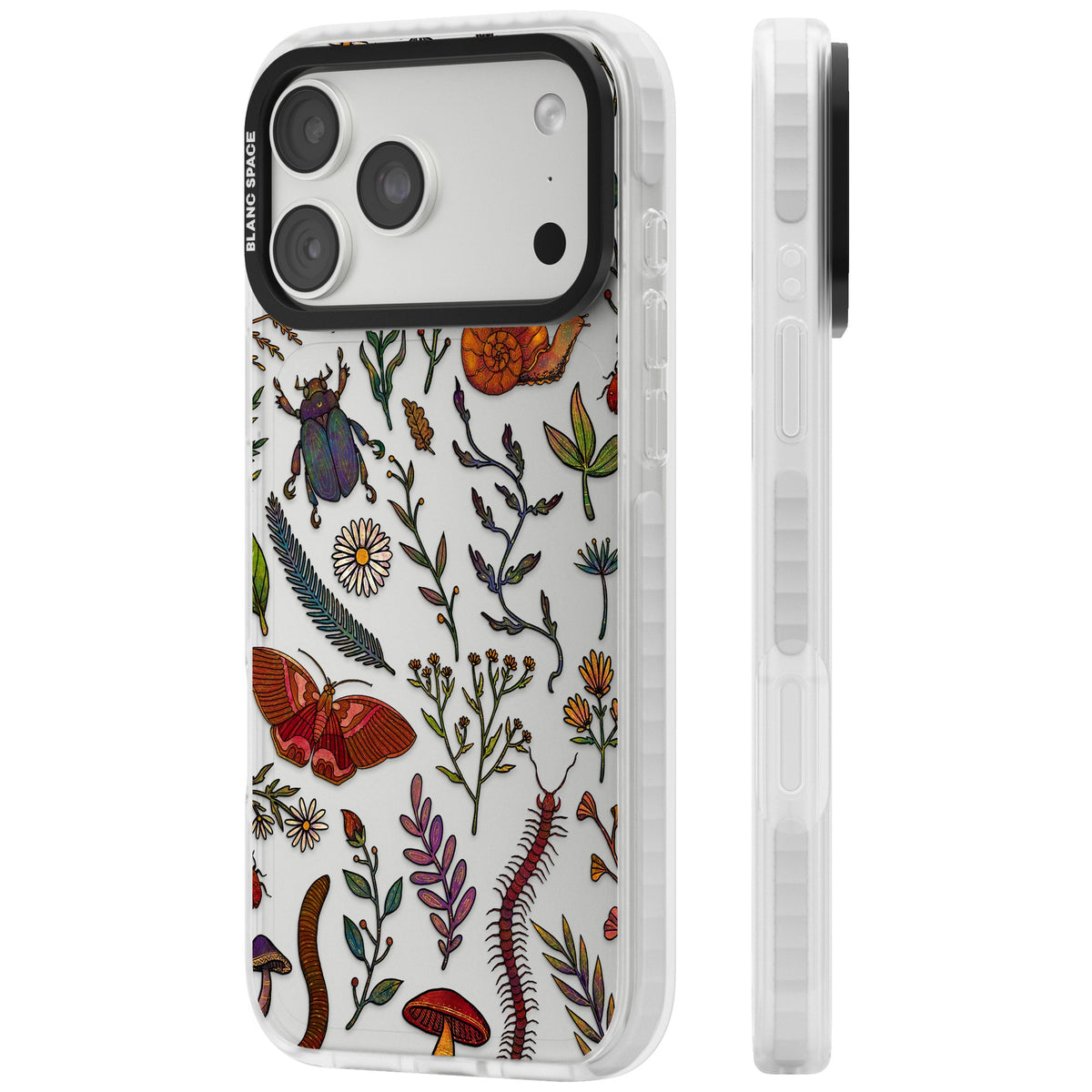 Bugs & Wildflowers iPhone 18 Pro Max Impact Clear Phone Case side