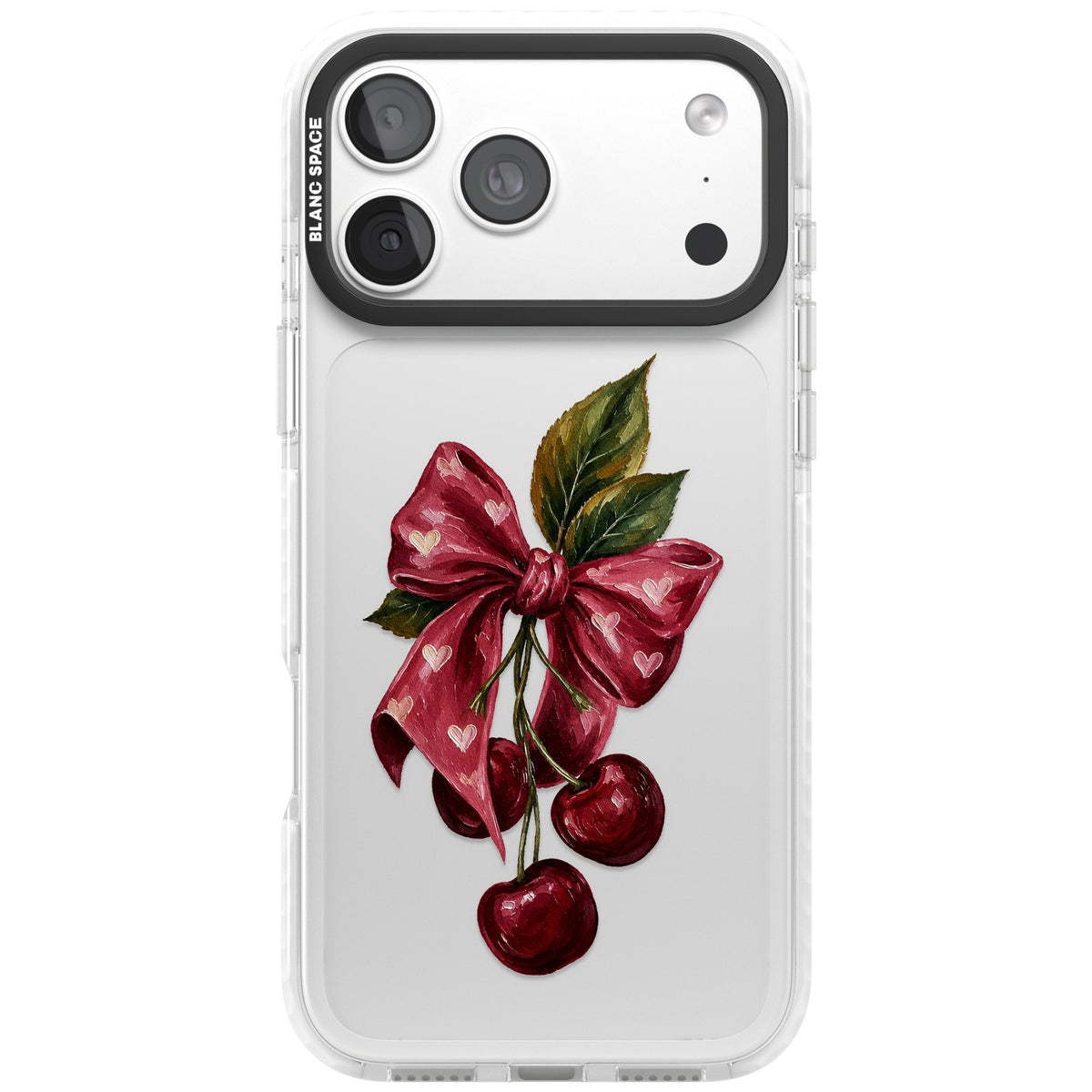 Cherry Sonnet iPhone 18 Pro Max Impact Clear Phone Case front