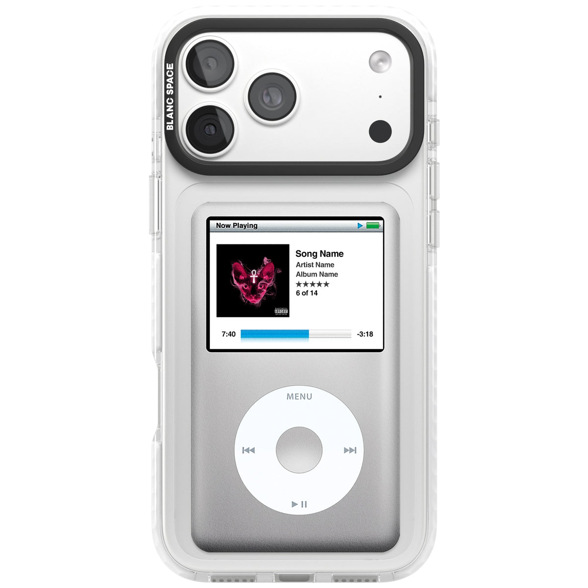 Personalised Classic Ipod iPhone 18 Pro Max Impact Clear Phone Case front