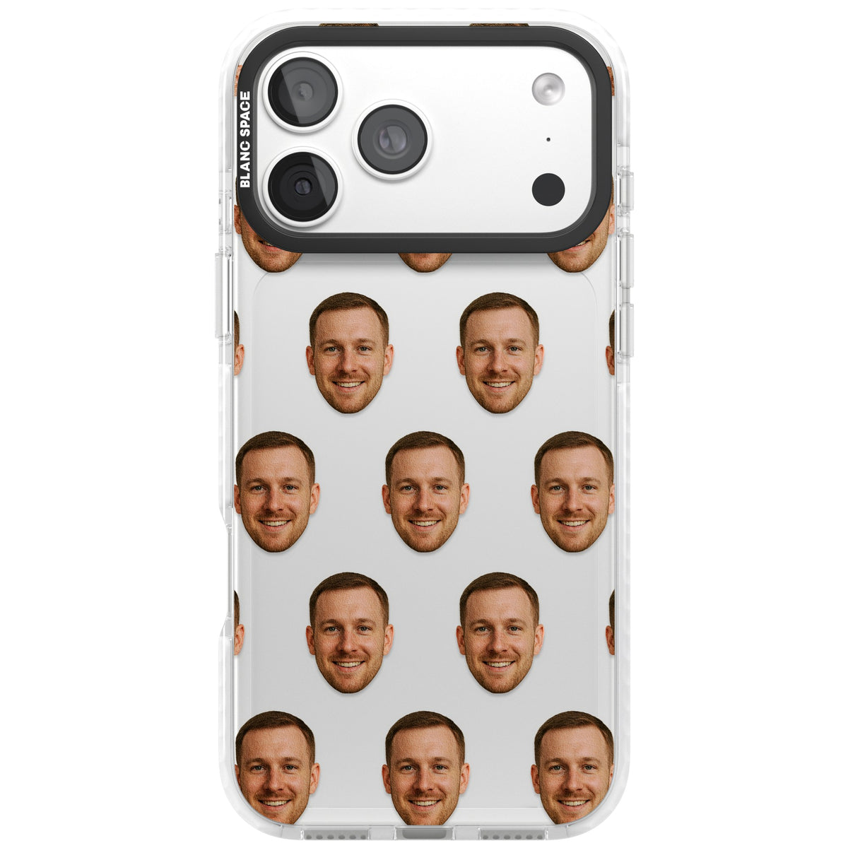 Face Pattern iPhone 18 Pro Max Impact Clear Phone Case front