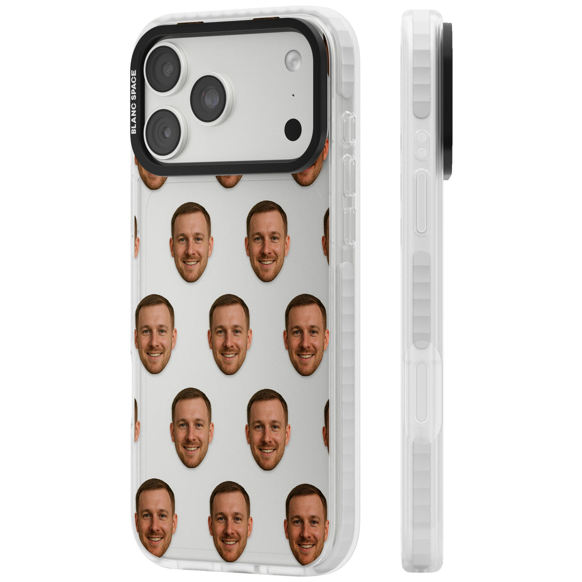 Face Pattern iPhone 18 Pro Max Impact Clear Phone Case side