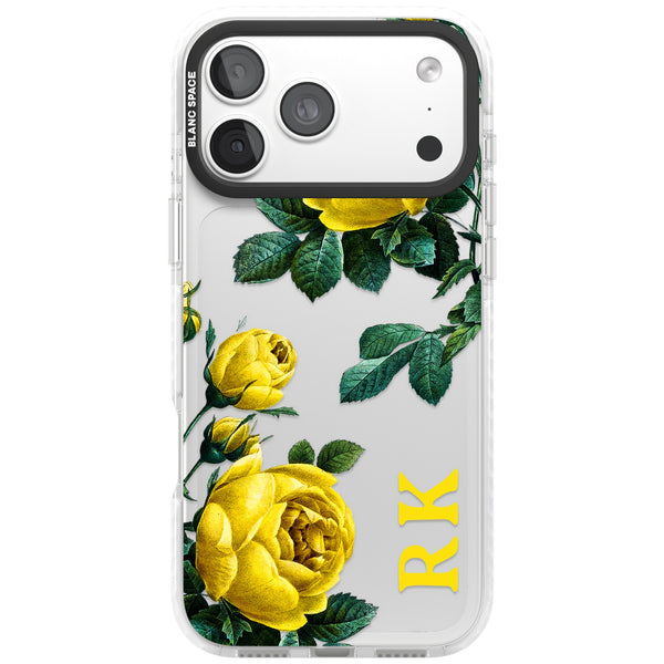 Personalised Vintage Floral Yellow Roses