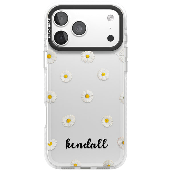 Personalised White Daisies & Cursive