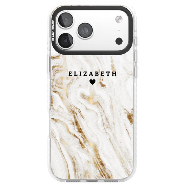 Personalised White Gilded Marble