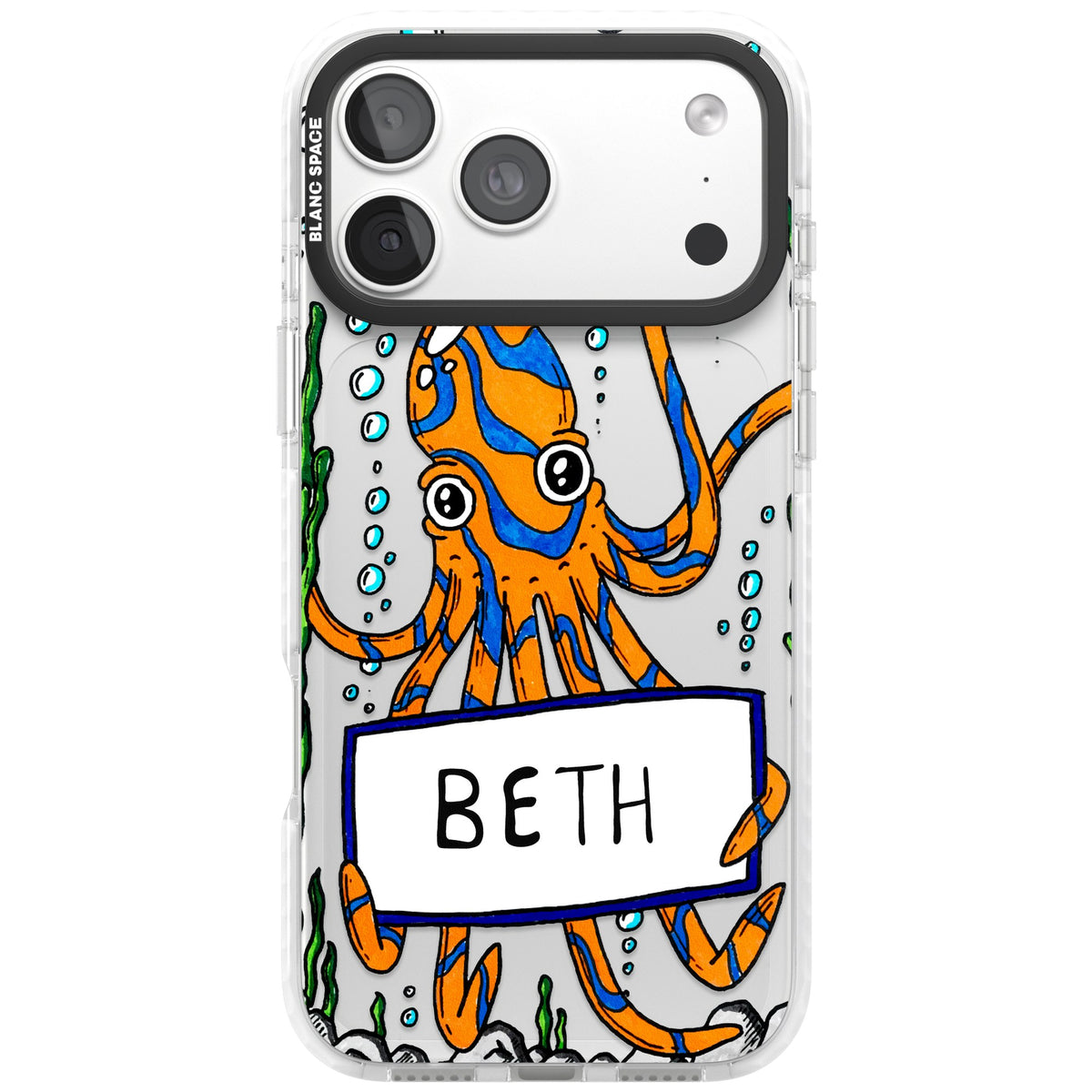 Personalised Octo iPhone 18 Pro Max Impact Clear Phone Case front