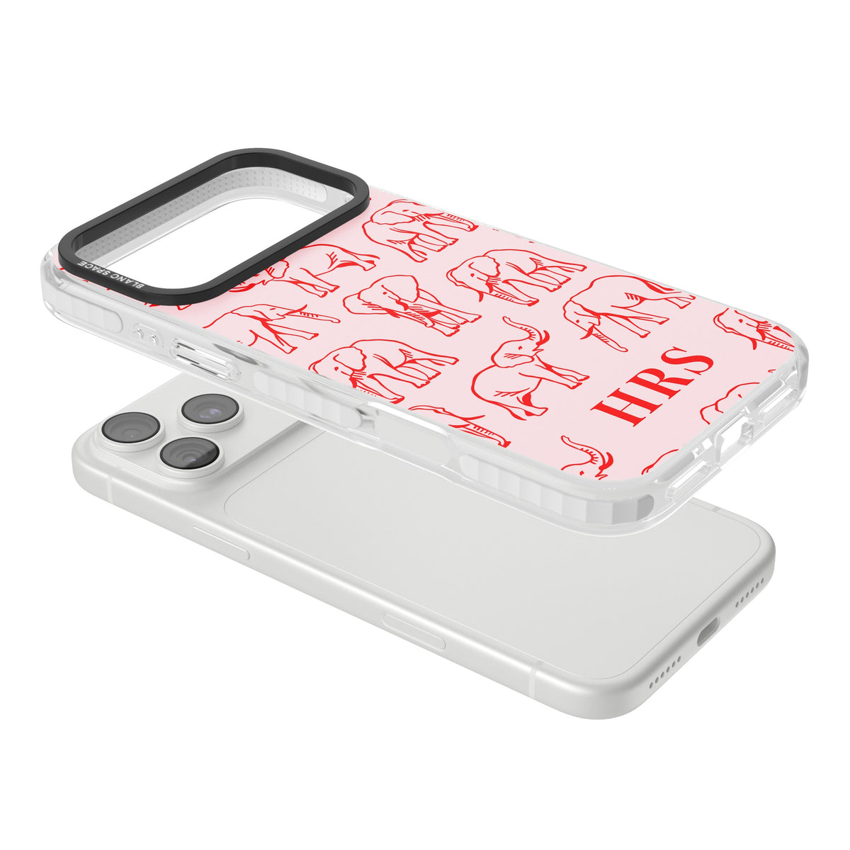 Scarlett Elephants iPhone 18 Pro Max Impact Clear Phone Case angled