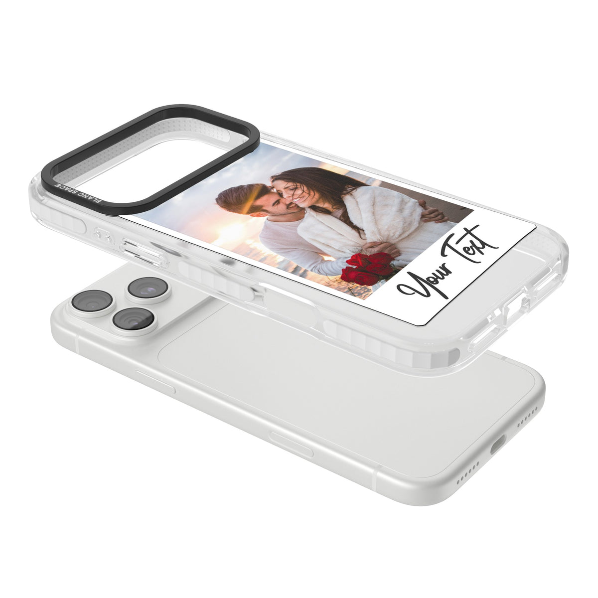 Polaroid Photo Clip iPhone 18 Pro Max Impact Clear Phone Case angled