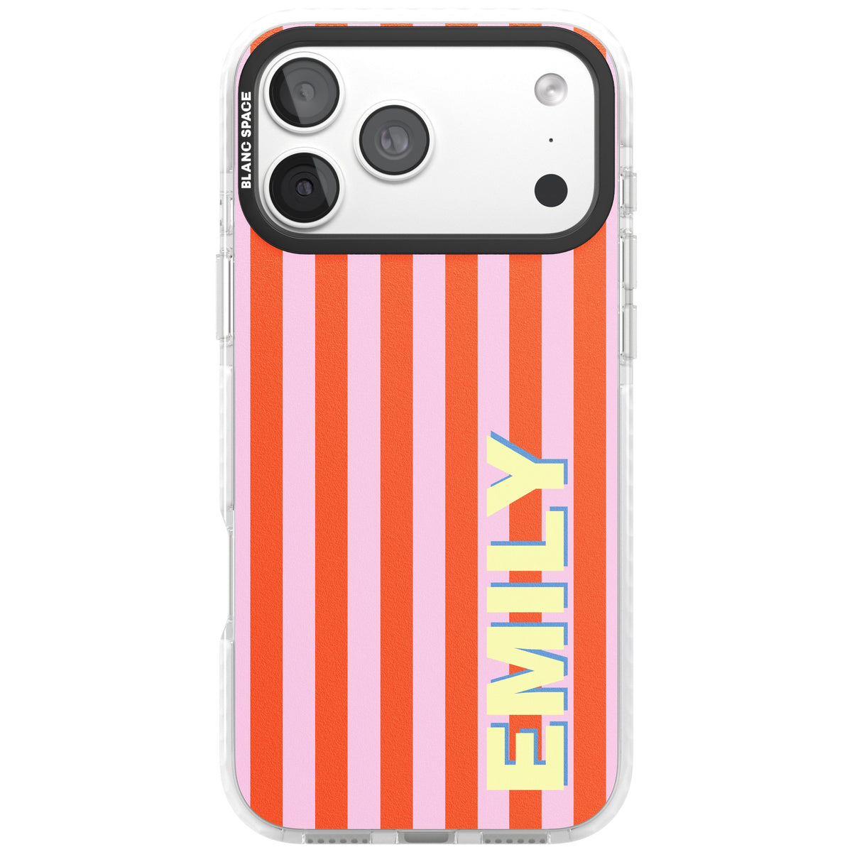 Personalised Havana Stripe iPhone 18 Pro Max Impact Clear Phone Case front
